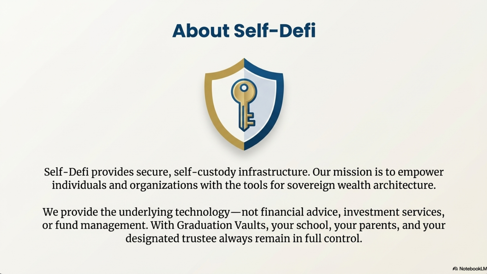 About Self-Defi description graphic